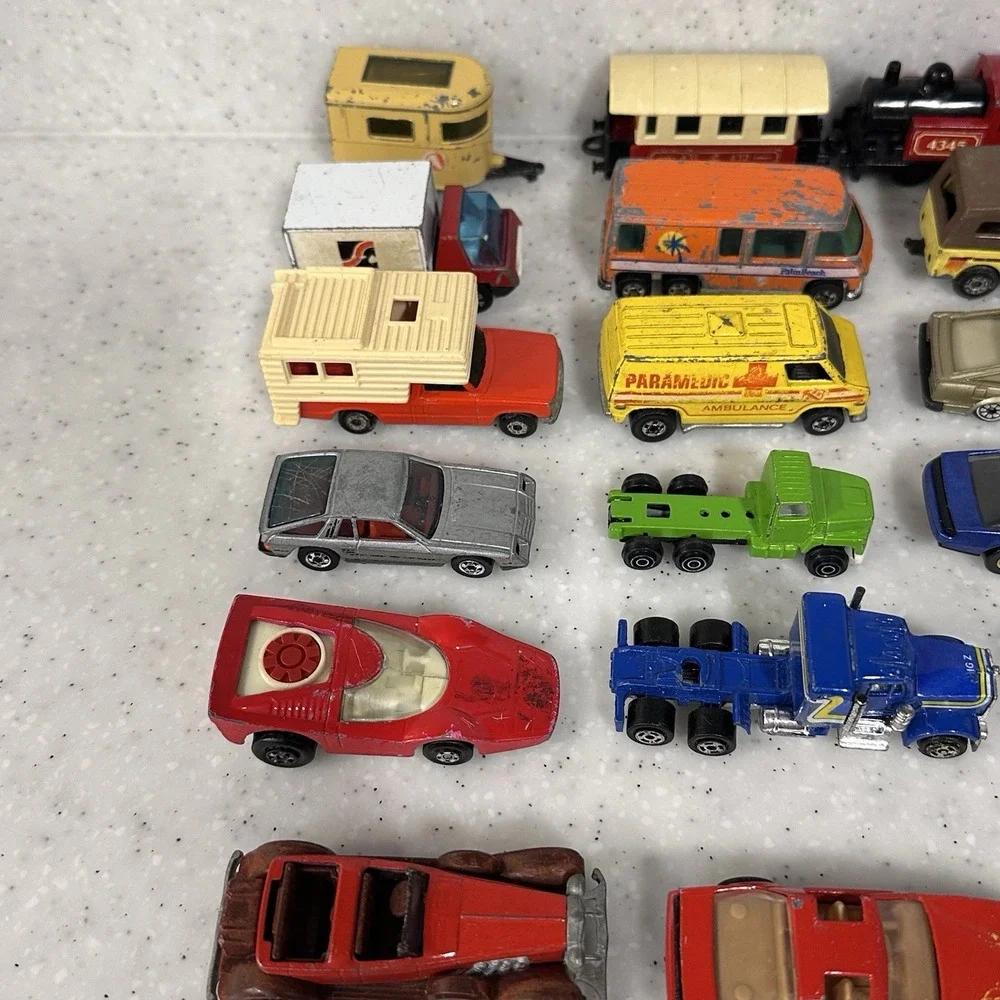Lot Of 37 Vintage Matchbox Hot Wheels Ertl Cars 70s 80s Classic Metal Diecast